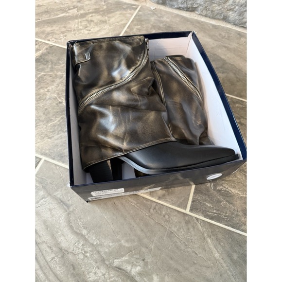 ElegaStep Women's Slouchy Fold Over Brown Boots Mid Calf Cowboy Boots Size 9 New - Picture 11 of 11